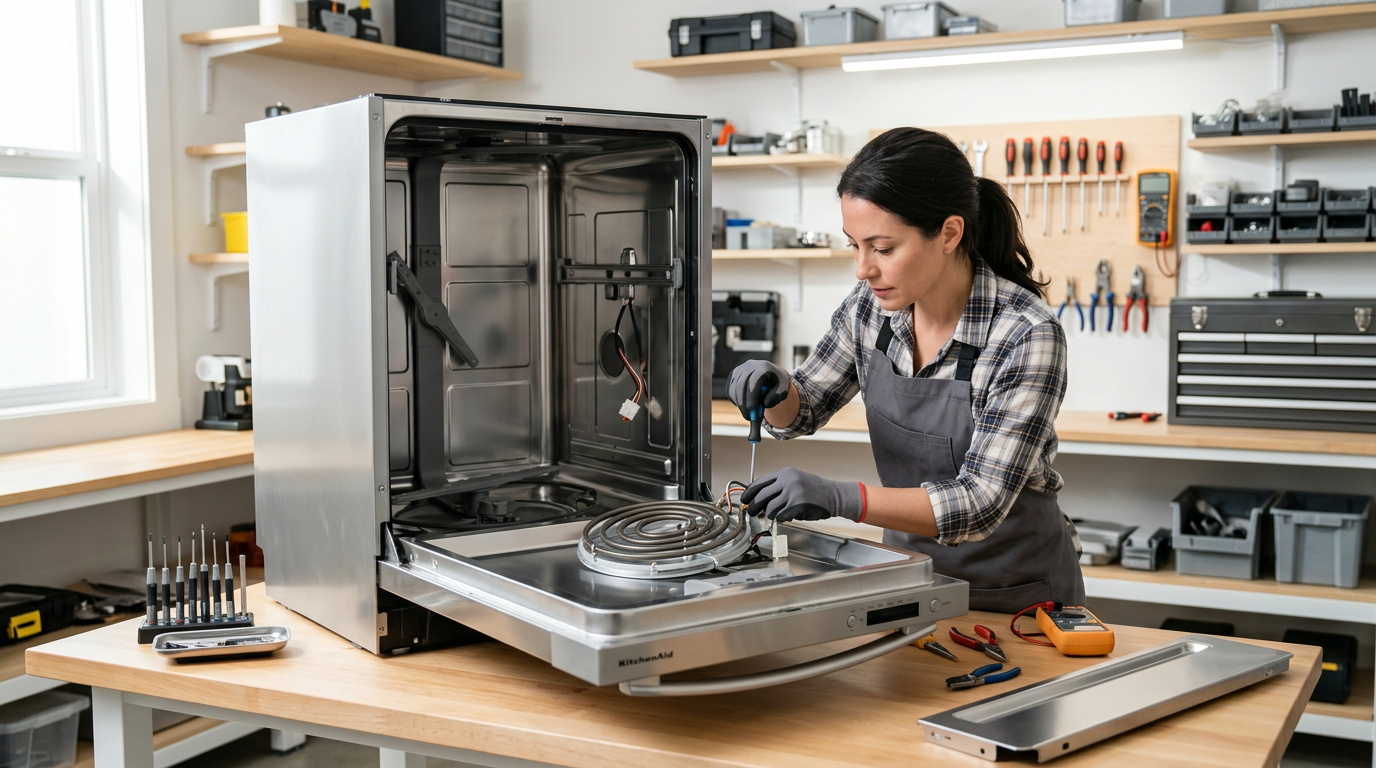 KitchenAid dishwasher error code 6-1 – heating issue fix