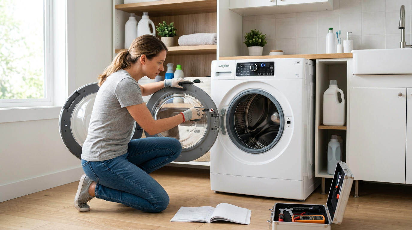 Whirlpool washing machine displaying E1 error code